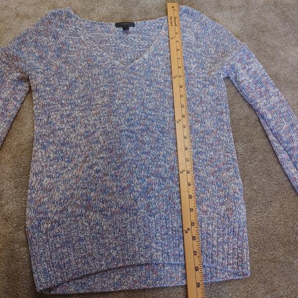 J. Crew Size XS Extra Small Multi Color Blue Sweater Cotton Sweater - Picture 6 of 11